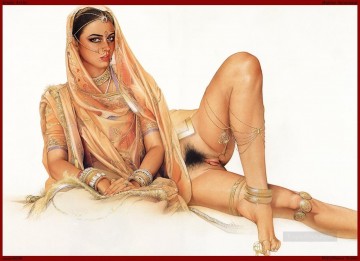 インドのエロチックな女性のセクシーなヌード Oil Paintings